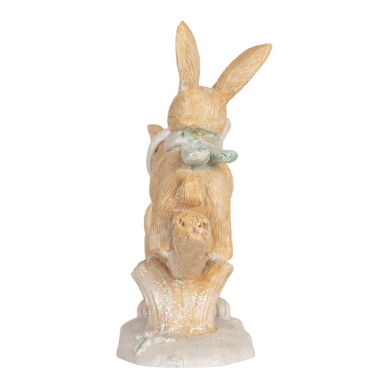 Clayre & Eef Decorative Figurine Rabbit 16x6x11 cm Brown Plastic
