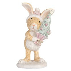 Clayre & Eef Decorative Figurine Rabbit 5x5x10 cm Brown Plastic