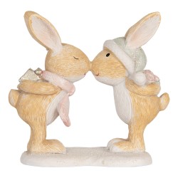 Clayre & Eef Decorative Figurine Rabbit 10x5x10 cm Brown Plastic