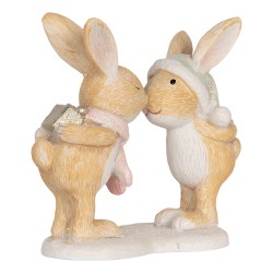 Clayre & Eef Decorative Figurine Rabbit 10x5x10 cm Brown Plastic