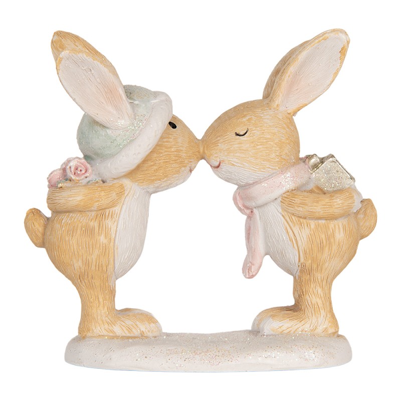 Clayre & Eef Decorative Figurine Rabbit 10x5x10 cm Brown Plastic