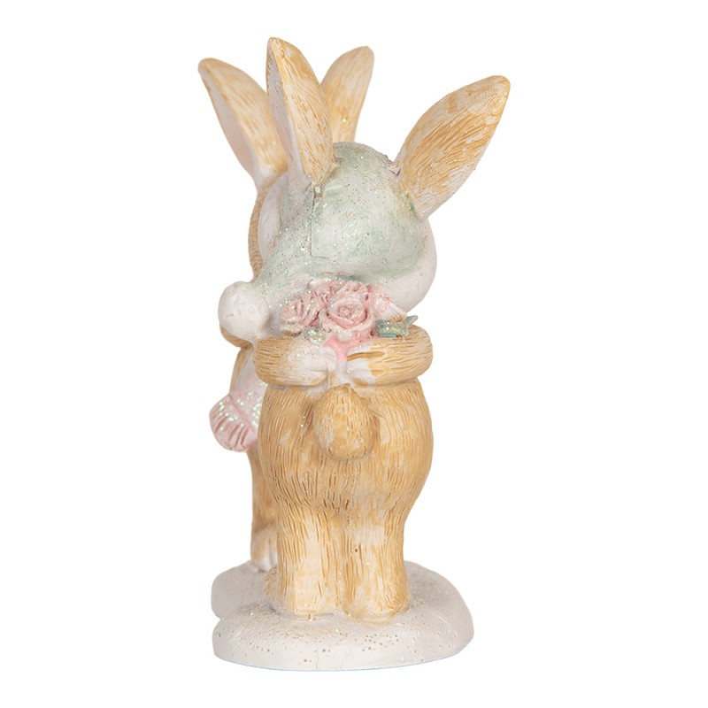 Clayre & Eef Decorative Figurine Rabbit 10x5x10 cm Brown Plastic