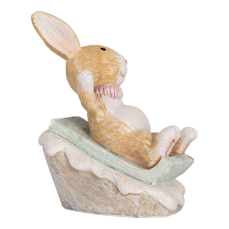 Clayre & Eef Decorative Figurine Rabbit 8x6x9 cm Brown Plastic