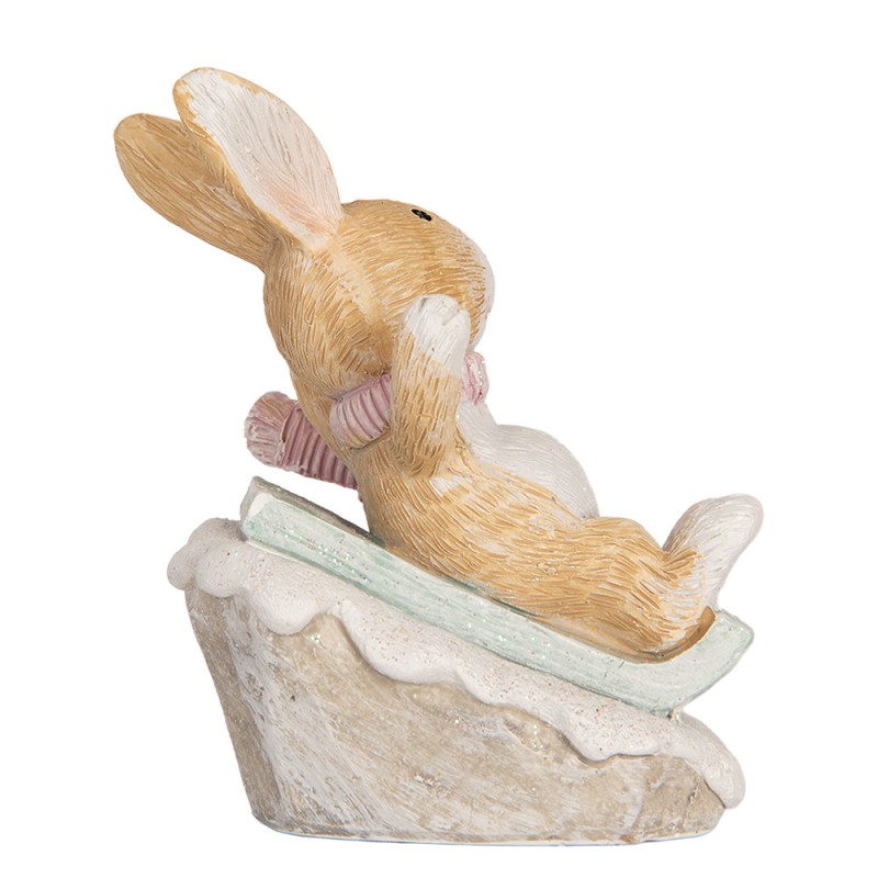 Clayre & Eef Decorative Figurine Rabbit 8x6x9 cm Brown Plastic