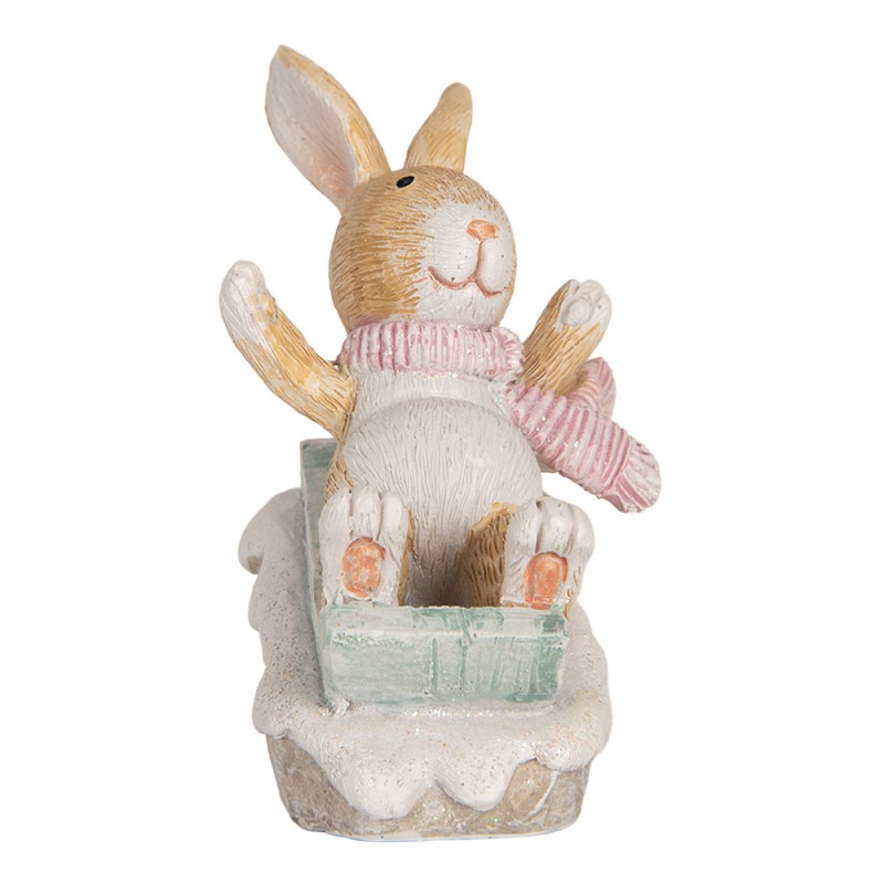 Clayre & Eef Decorative Figurine Rabbit 8x6x9 cm Brown Plastic