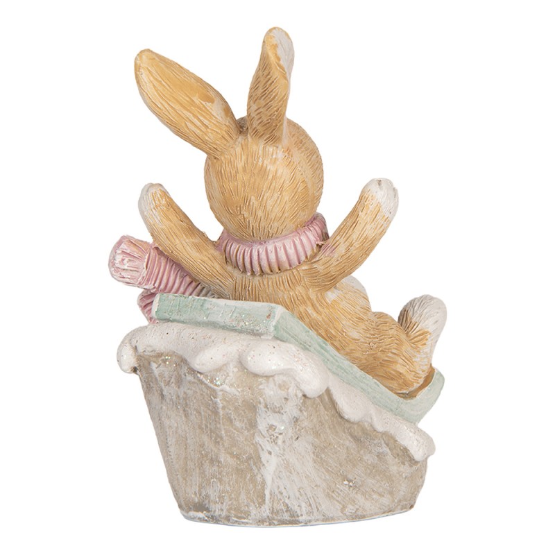 Clayre & Eef Decorative Figurine Rabbit 8x6x9 cm Brown Plastic