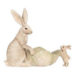 Clayre & Eef Decorative Figurine Rabbit 29x14x26 cm Beige Plastic