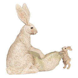 Clayre & Eef Decorative Figurine Rabbit 29x14x26 cm Beige Plastic