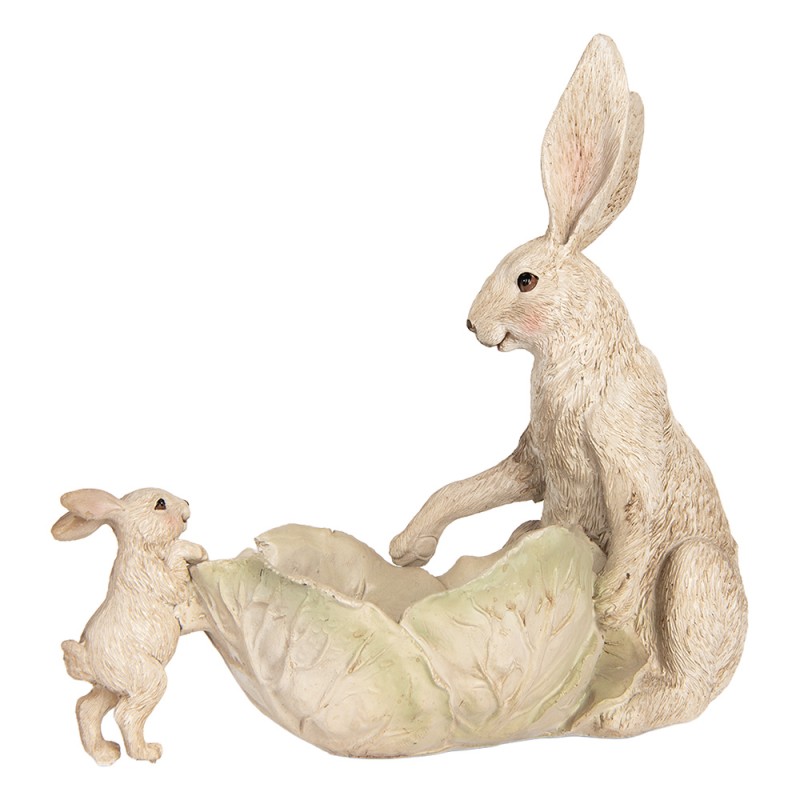 Clayre & Eef Decorative Figurine Rabbit 29x14x26 cm Beige Plastic