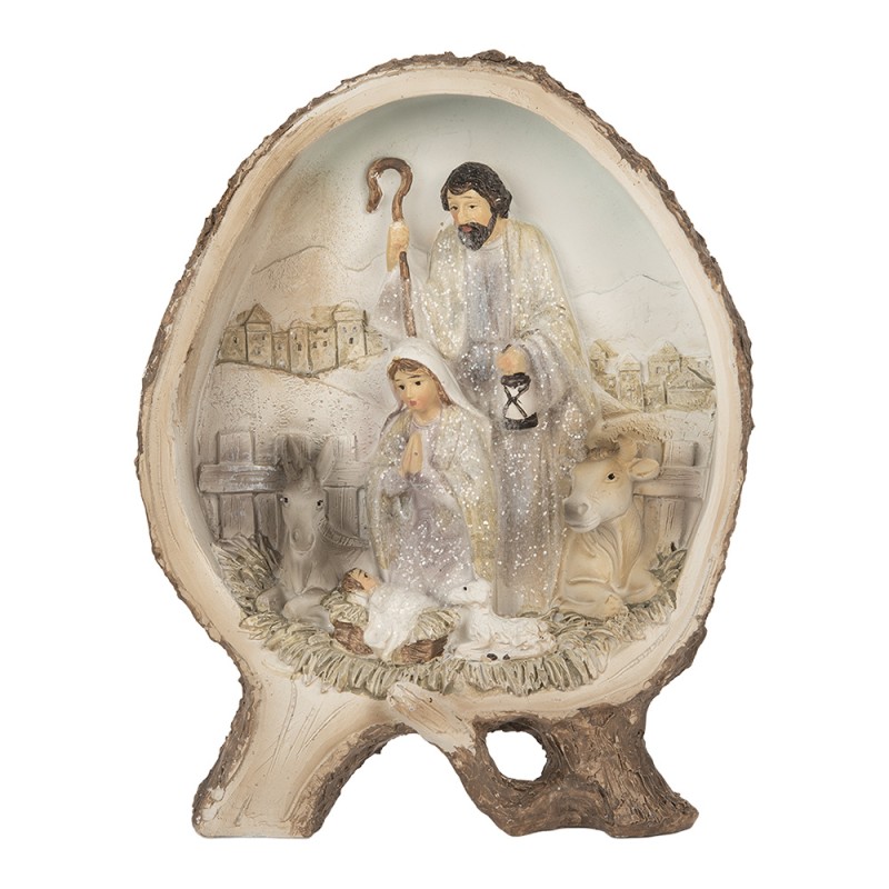 Clayre & Eef Christmas Decoration Figurine Nativity Scene 14x5x19 cm Beige Plastic