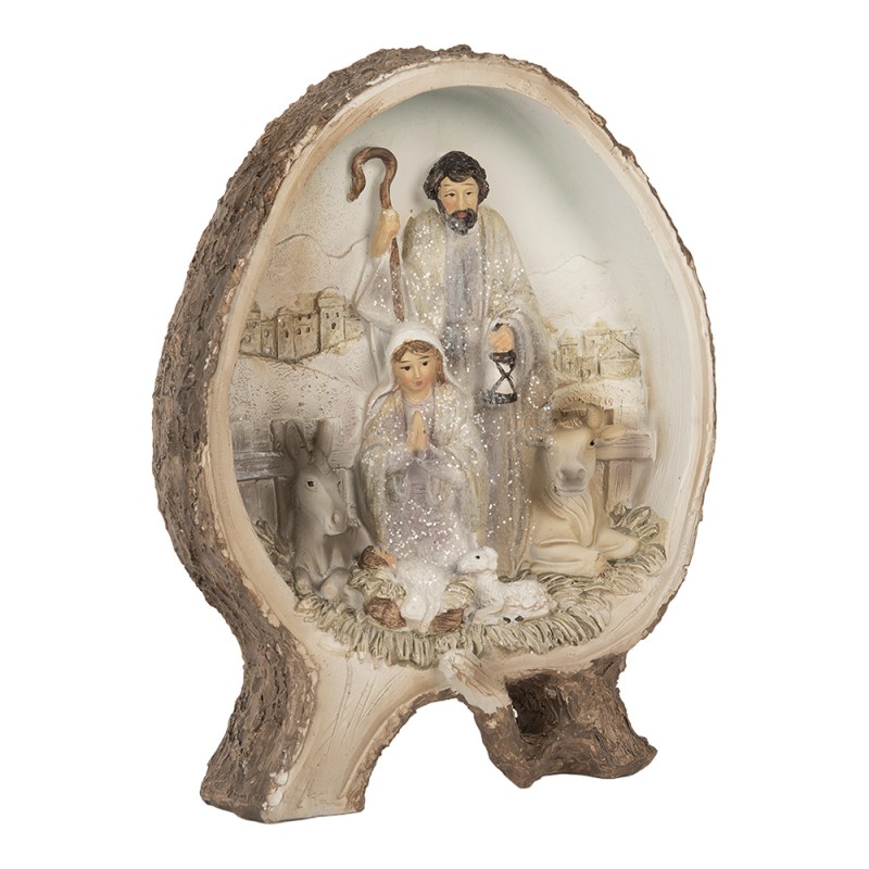 Clayre & Eef Christmas Decoration Figurine Nativity Scene 14x5x19 cm Beige Plastic
