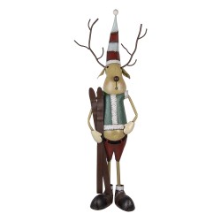 Clayre & Eef Figurine Cerf 48x28x126 cm Beige Métal