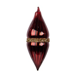 Clayre & Eef Kerstbal Ø 6x17 cm Rood Glas