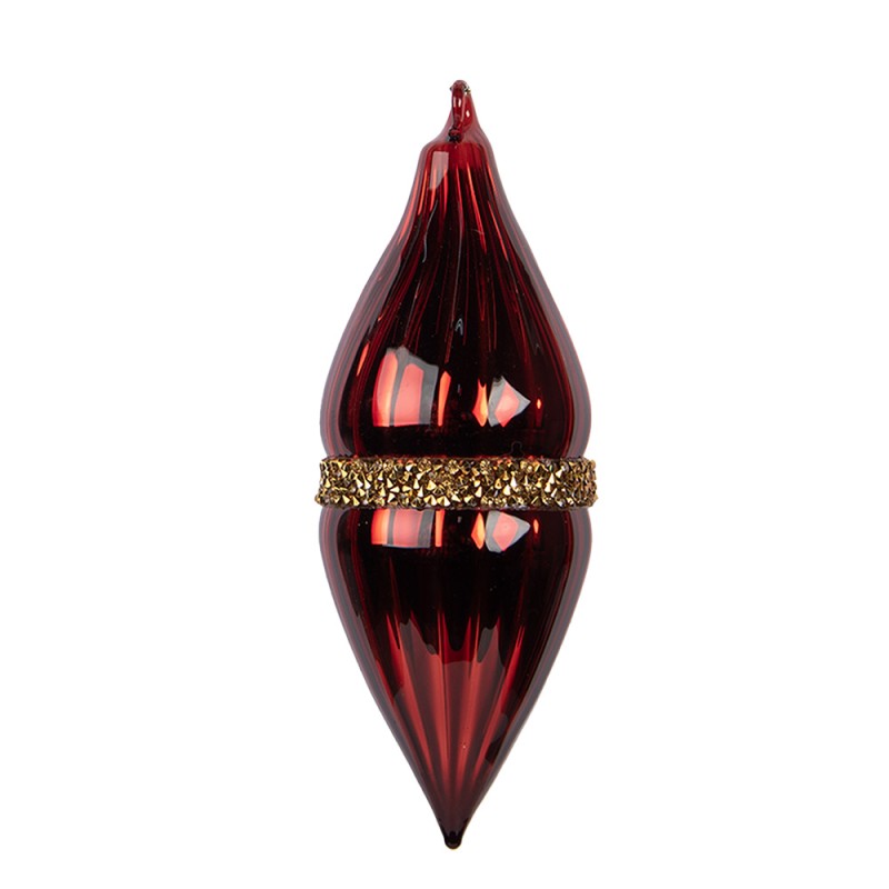Clayre & Eef Kerstbal Ø 6x17 cm Rood Glas