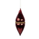 Clayre & Eef Kerstbal Ø 6x17 cm Rood Glas