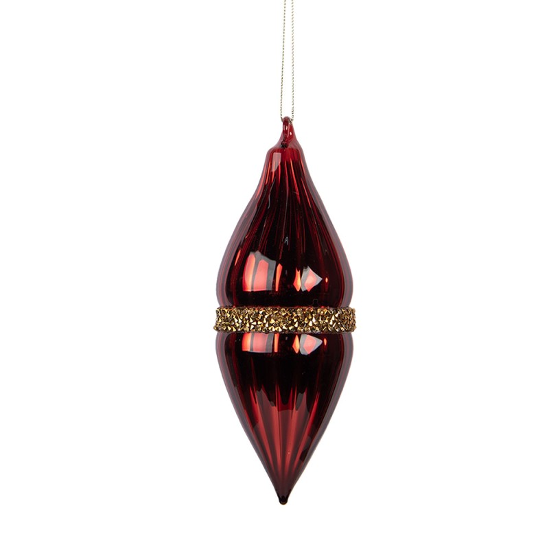 Clayre & Eef Kerstbal Ø 6x17 cm Rood Glas