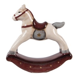 Clayre & Eef Figur Schaukelpferd 10x3x10 cm Beige Keramik