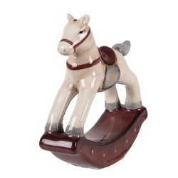 Clayre & Eef Figur Schaukelpferd 10x3x10 cm Beige Keramik