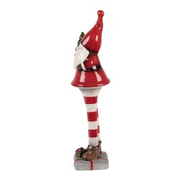Clayre & Eef Décoration de Noël Image Père Noël 30 cm Rouge Blanc Céramique