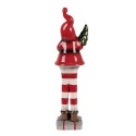 Clayre & Eef Décoration de Noël Image Père Noël 30 cm Rouge Blanc Céramique