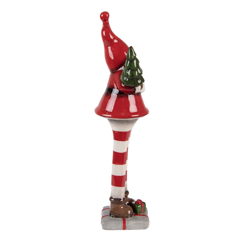 Clayre & Eef Décoration de Noël Image Père Noël 30 cm Rouge Blanc Céramique