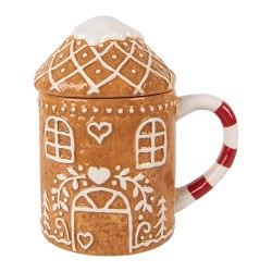 Clayre & Eef Tasse Lebkuchenhaus 450 ml Braun Keramik