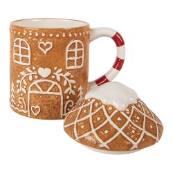 Clayre & Eef Tasse Lebkuchenhaus 450 ml Braun Keramik