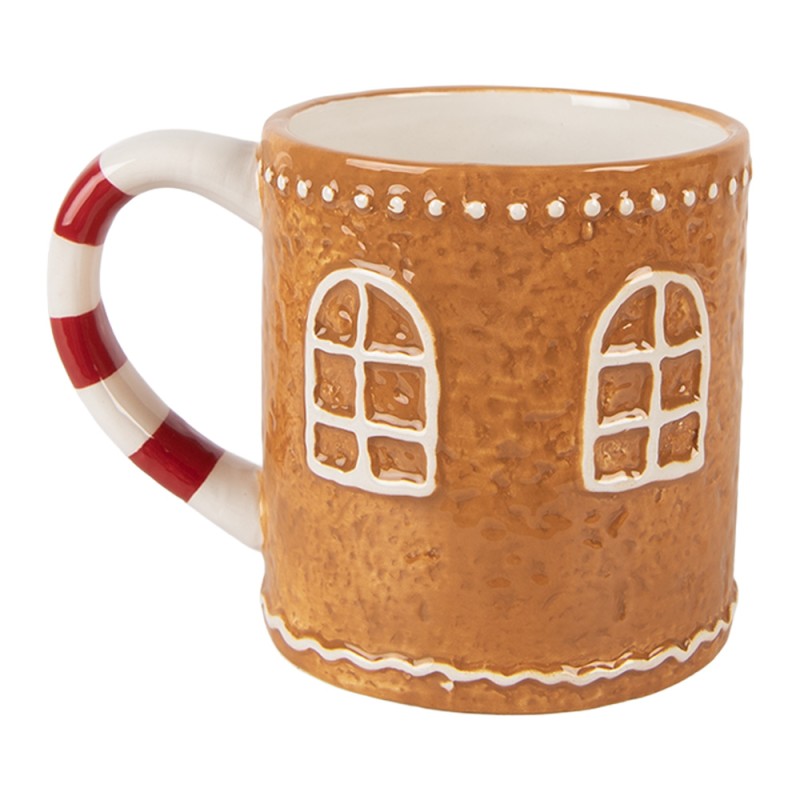 Clayre & Eef Tasse Lebkuchenhaus 450 ml Braun Keramik