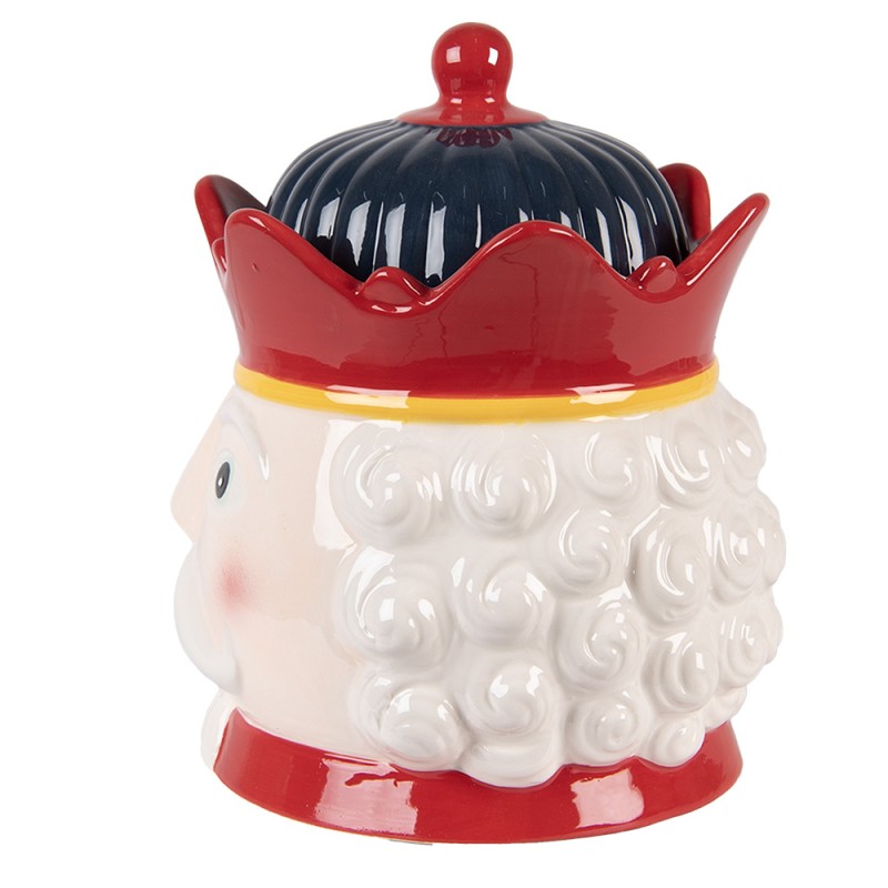 Clayre & Eef Barattolo di stoccaggio Schiaccianoci Ø 16x19 cm Rosso Ceramica