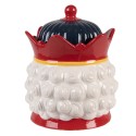 Clayre & Eef Barattolo di stoccaggio Schiaccianoci Ø 16x19 cm Rosso Ceramica