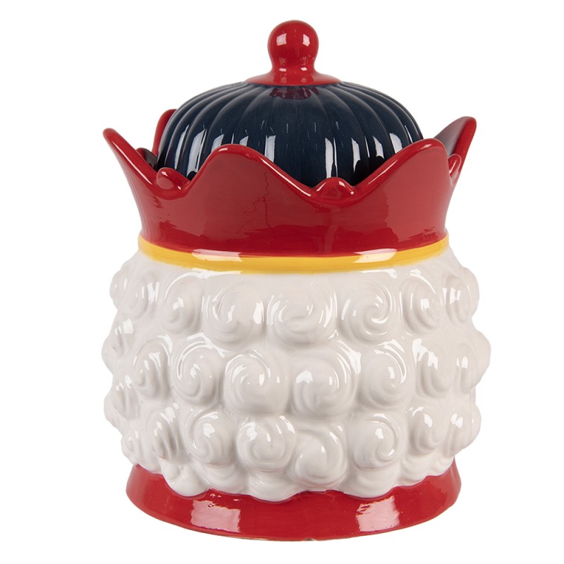 Clayre & Eef Barattolo di stoccaggio Schiaccianoci Ø 16x19 cm Rosso Ceramica
