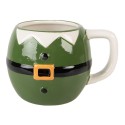Clayre & Eef Tasse Weihnachtsmann 450 ml Grün Keramik