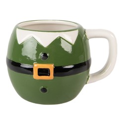 Clayre & Eef Tasse Weihnachtsmann 450 ml Grün Keramik