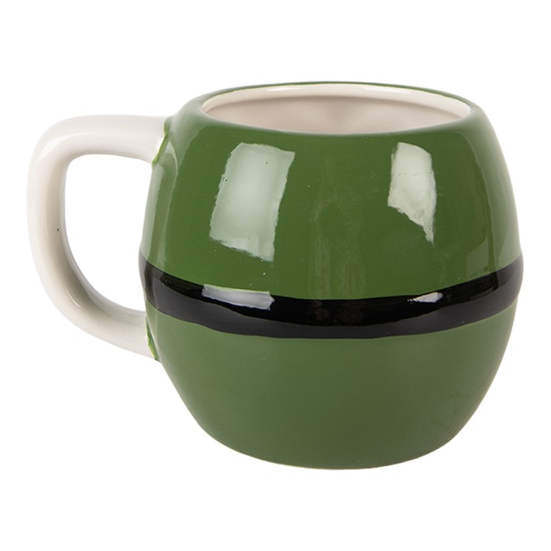 Clayre & Eef Tasse Weihnachtsmann 450 ml Grün Keramik