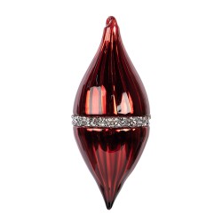 Clayre & Eef Boule de Noël Ø 8x18 cm Rouge Verre