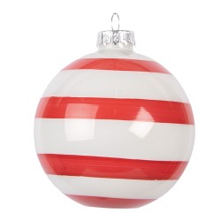 Clayre & Eef Kerstbal Ø 8x8 cm Rood Roze Glas