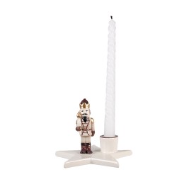 Clayre & Eef Kandelaar 15x14x12 cm Beige Keramiek Notenkraker