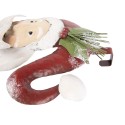 Clayre & Eef Decorazione murale Babbo Natale 30x10x79 cm Bianco Rosso Metallo