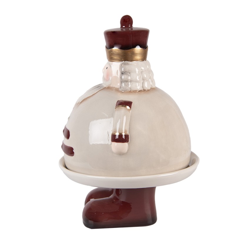 Clayre & Eef Decoratie schaal Notenkraker Ø 17x25 cm Beige Keramiek