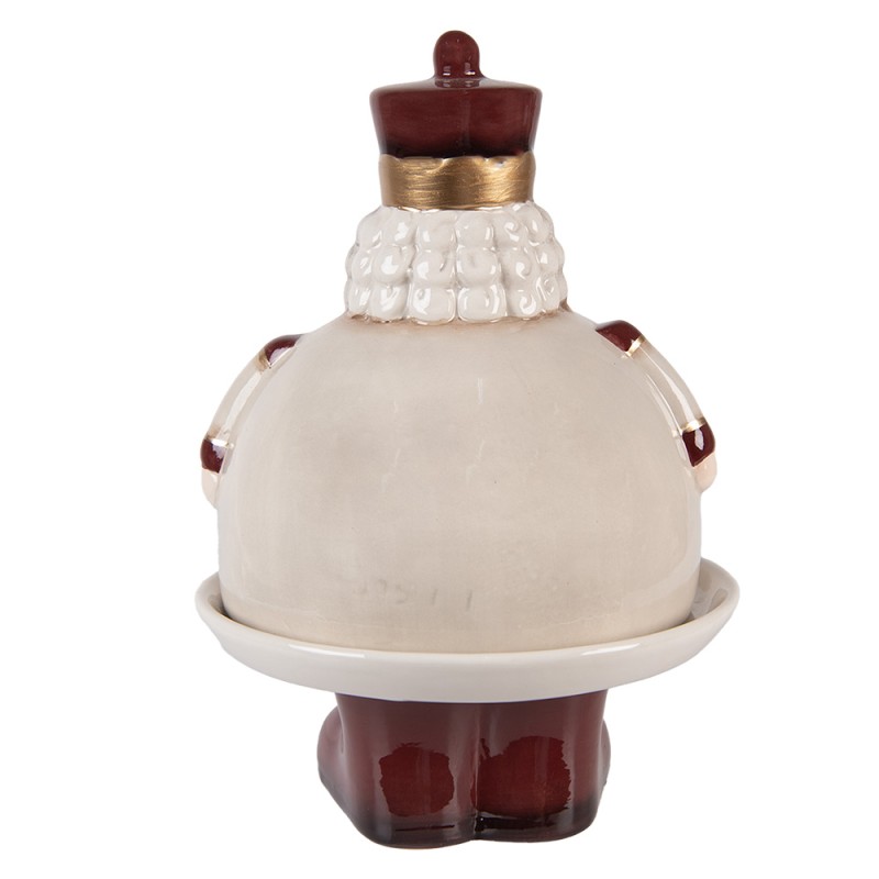 Clayre & Eef Decoratie schaal Notenkraker Ø 17x25 cm Beige Keramiek