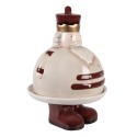 Clayre & Eef Decoratie schaal Notenkraker Ø 17x25 cm Beige Keramiek