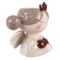 Clayre & Eef Bloempot Engel 17x14x17 cm Beige Keramiek
