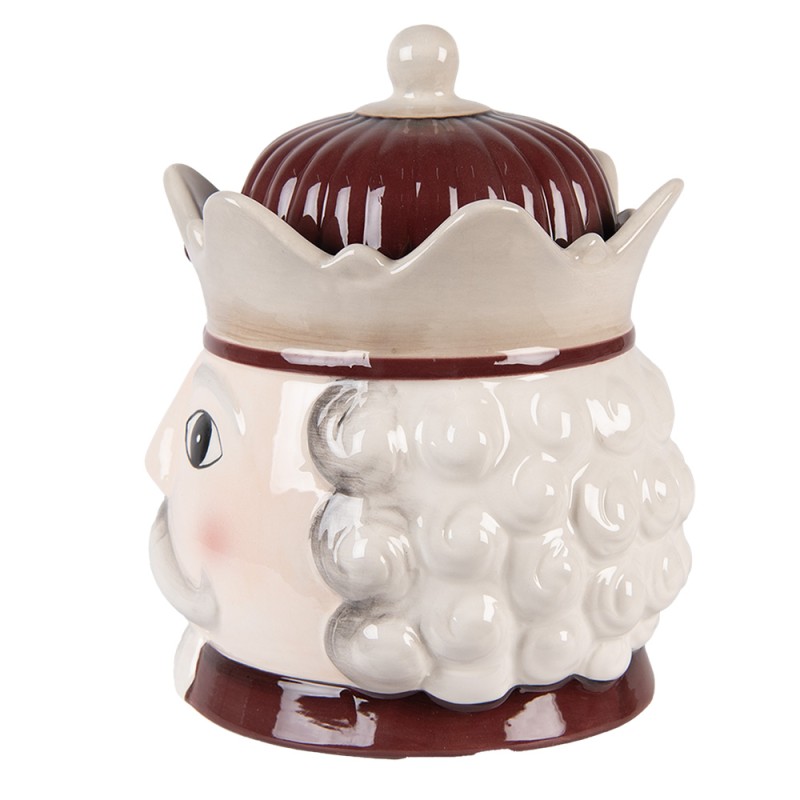 Clayre & Eef Pot de stockage Casse-noisette Ø 16x19 cm Beige Céramique