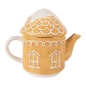 Clayre & Eef Tea for One Casa di pan di zenzero 550 ml / 450 ml Marrone Ceramica