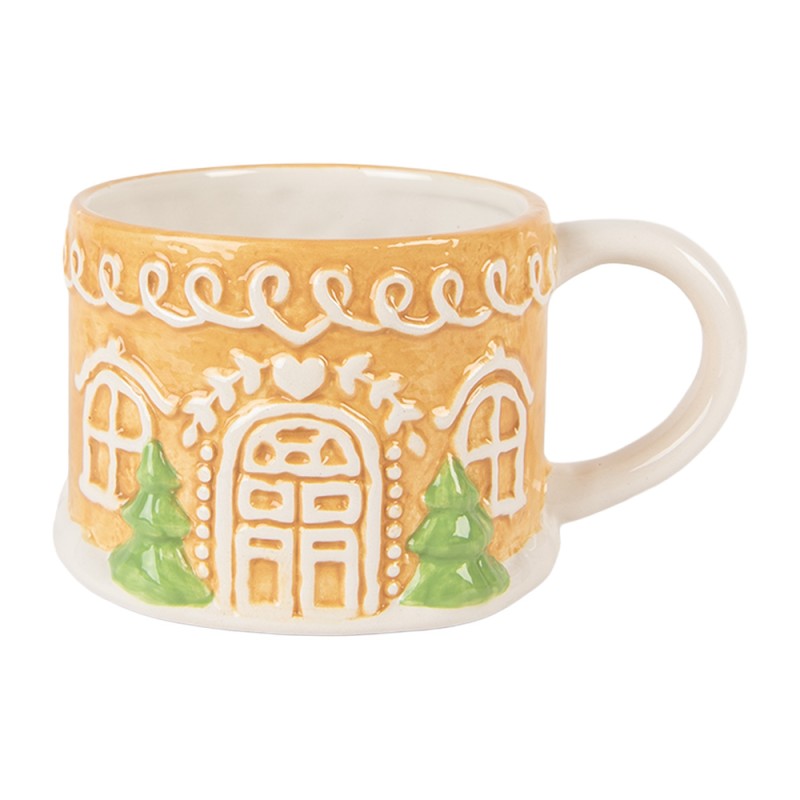 Clayre & Eef Tea for One Casa di pan di zenzero 550 ml / 450 ml Marrone Ceramica