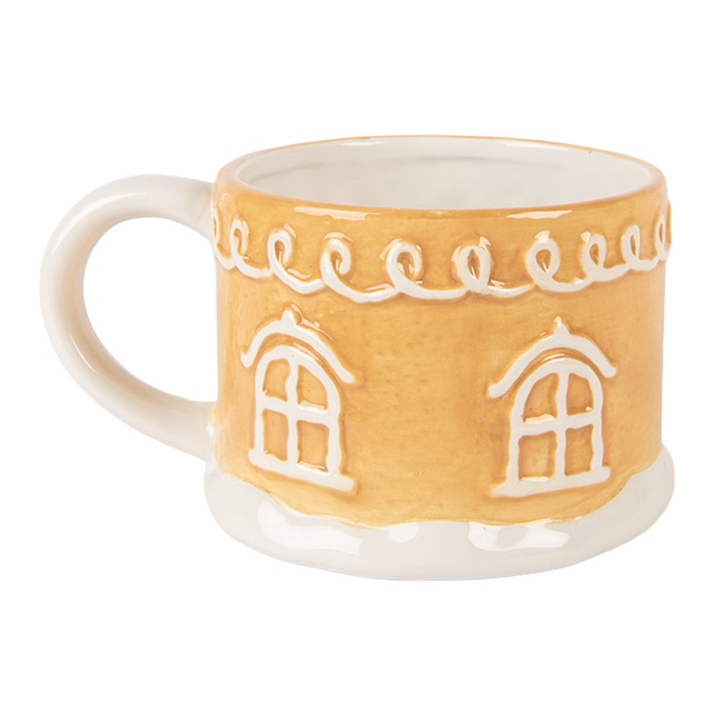 Clayre & Eef Tea for One Casa di pan di zenzero 550 ml / 450 ml Marrone Ceramica