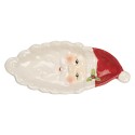 Clayre & Eef Scodella decorativa Babbo Natale 11x25x3 cm Bianco Ceramica Babbo Natale
