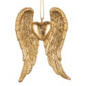 Clayre & Eef Christmas Ornament Wings 6x2x9 cm Gold colored Plastic