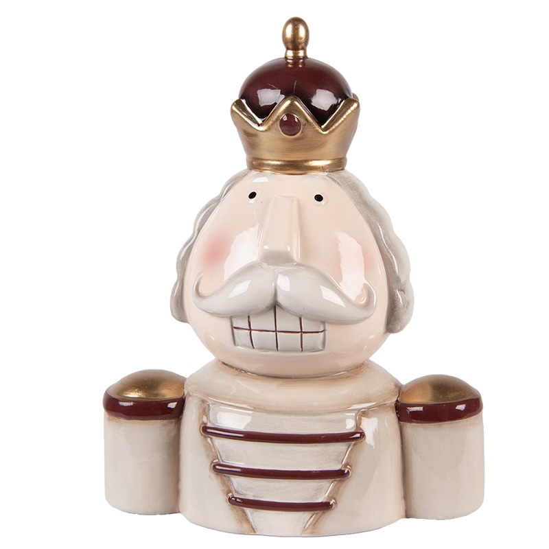 Clayre & Eef Kerstdecoratie Beeld Notenkraker 17x12x23 cm Beige Keramiek