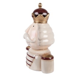 Clayre & Eef Kerstdecoratie Beeld Notenkraker 17x12x23 cm Beige Keramiek